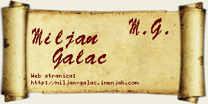 Miljan Galac vizit kartica